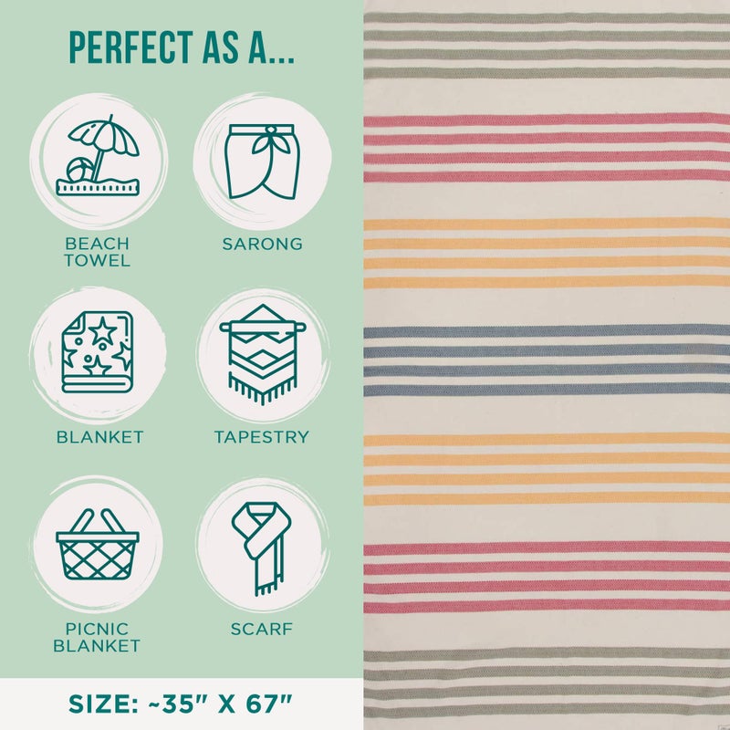 Sand Cloud منشفة شاطئ ساند كلاود - خالية من الرمال - 100% من خيوط القطن التركي العضوي - منشفة سريعة الجفاف للشاطئ، النزهة، البطانية أو الحمام - كما تم عرضها في برنامج شارك تانك - ناتشو هوني - Image 3